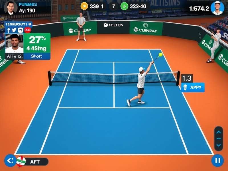 Tennis Clash Pro League gameplay screenshot showing character selection